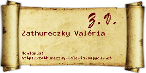 Zathureczky Valéria névjegykártya