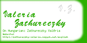 valeria zathureczky business card