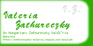 valeria zathureczky business card